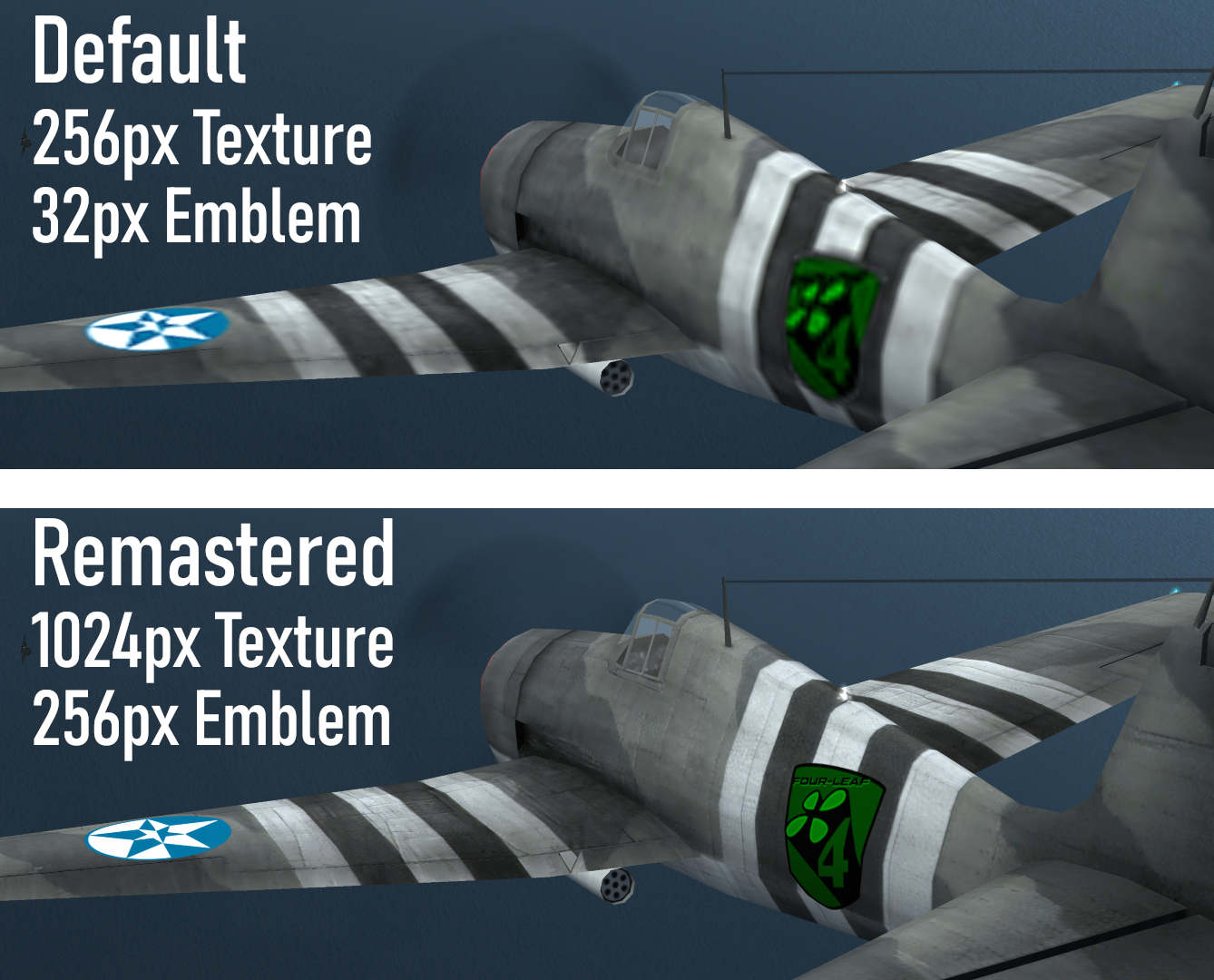 Ace Combat X2 Joint Assault HD F6F Hellcat texture comparison