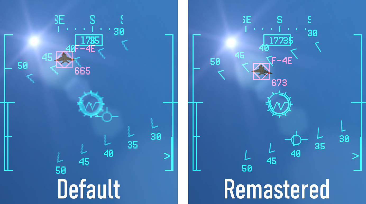 Ace Combat X2 Joint Assault HD HUD texture comparison